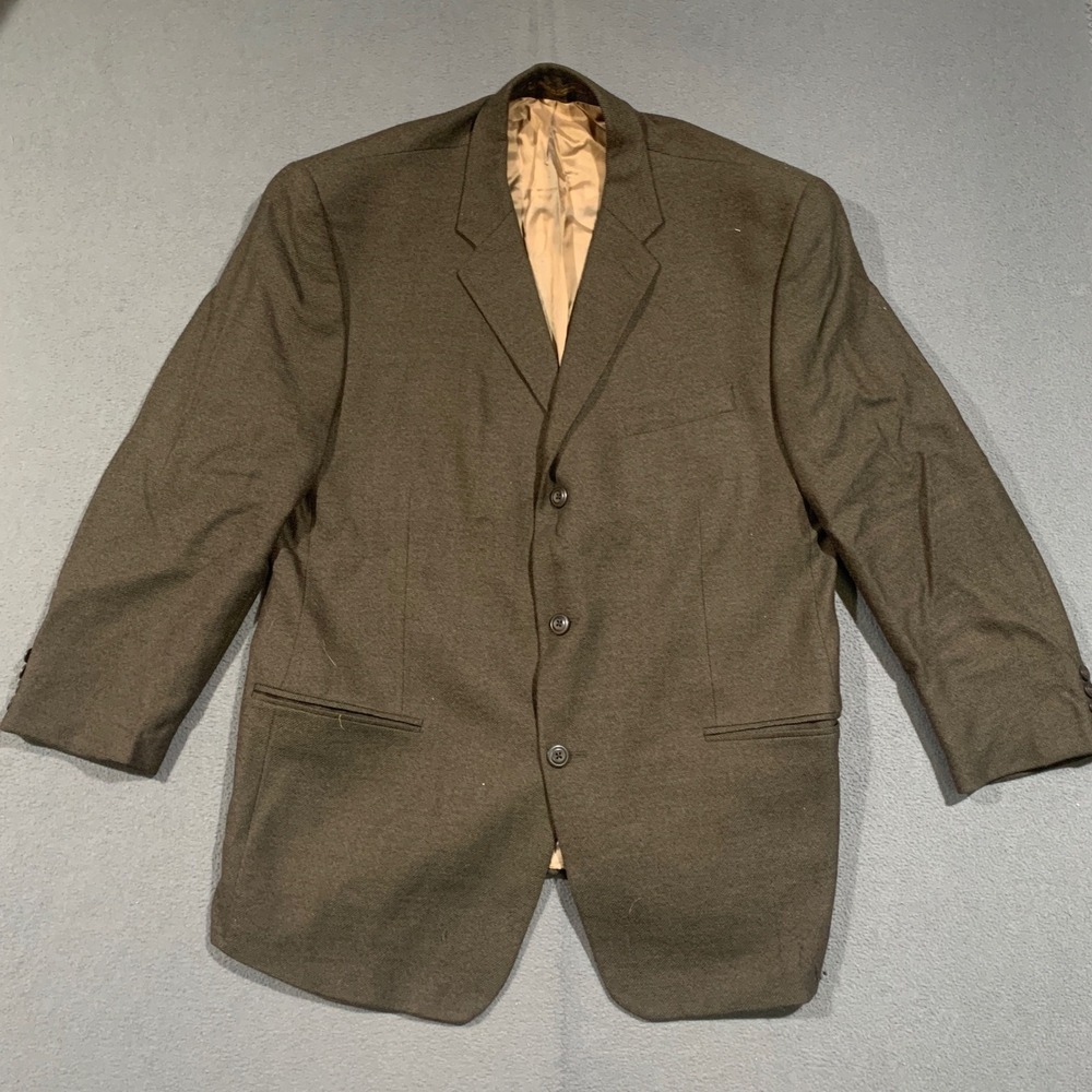 Carlo Mandrone Sport Coat Mens 40R Olive Brown 100% Lambswool Canada Union Made